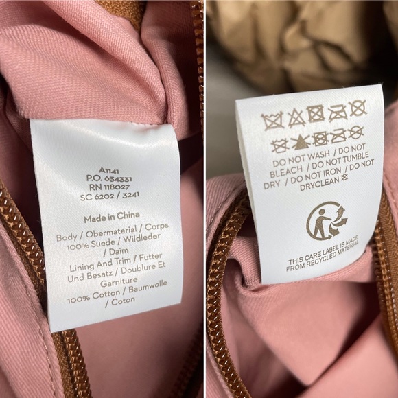 SOLD NWOT Boden Tan Suede Stitch Detail Hobo Bag A1141 Large Brown Slouchy Purse - Picture 15 of 16